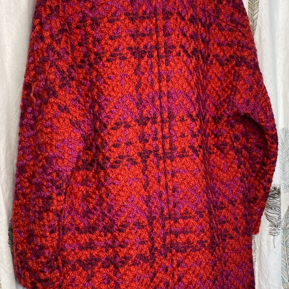 Desigual Plaid Catrina Red/Purple Coat Lined Jacket Women's 12 NWT - Picture 10 of 14